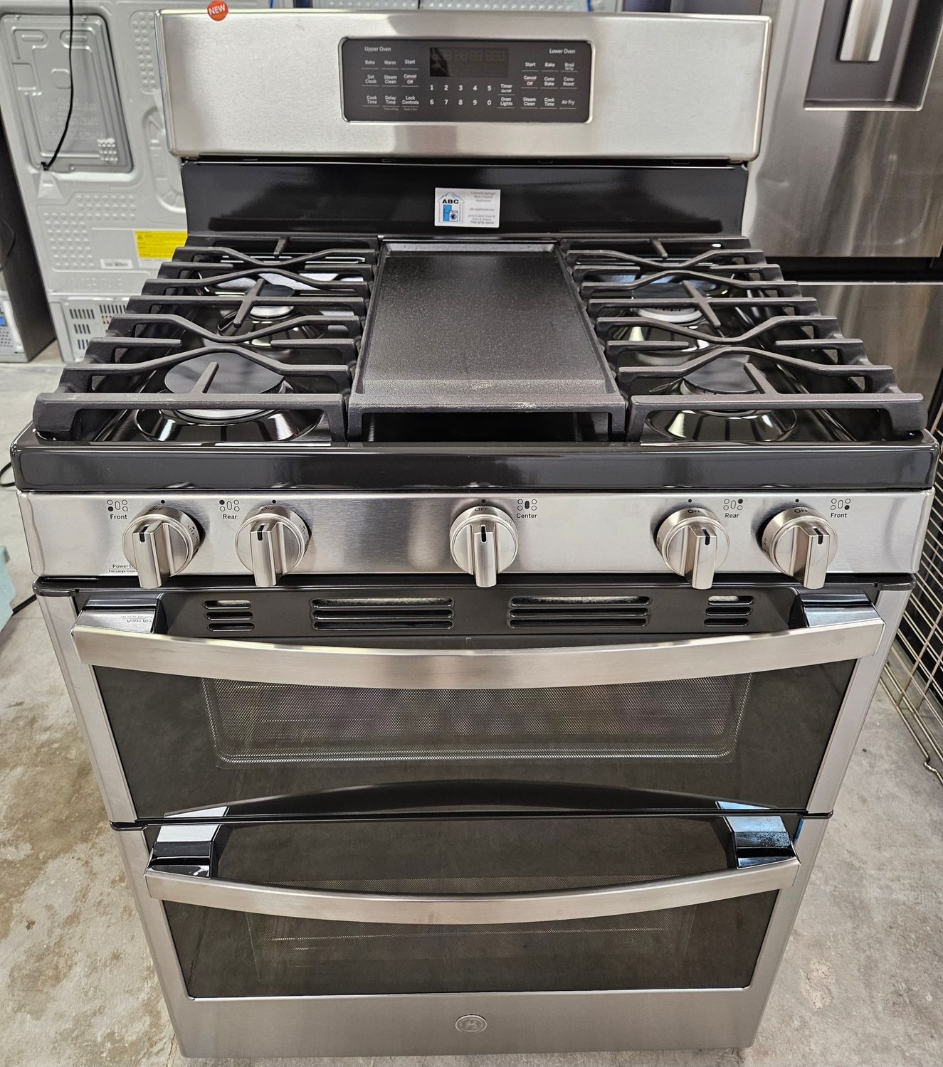 NEW! 30in GE Double Oven Gas Range in Stainless Steel