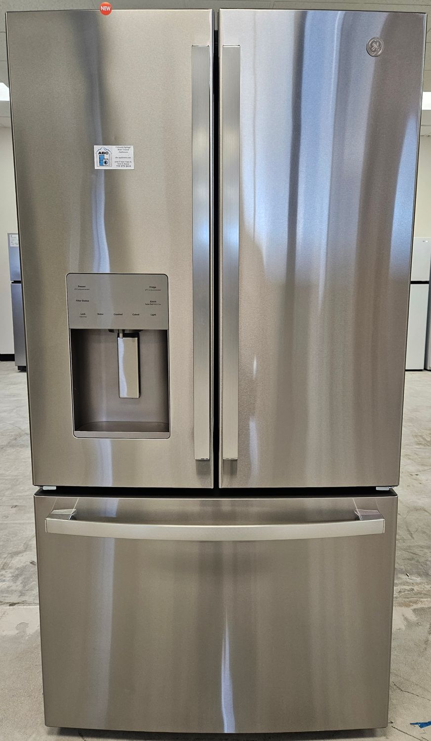 NEW! 25.7cu.ft. GE French Door Refrigerator in Stainless Steel