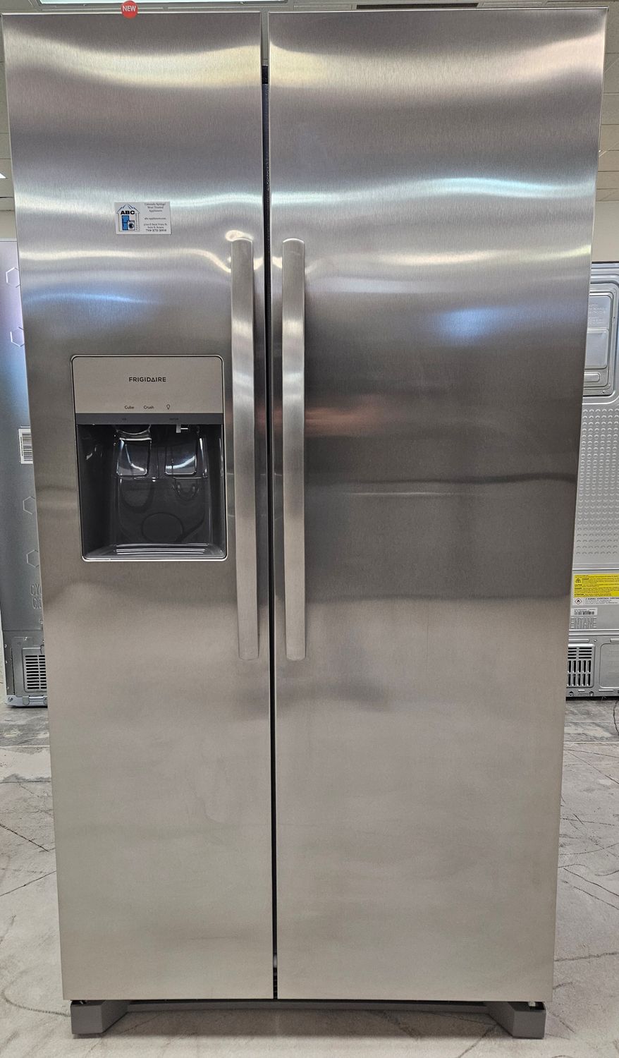 NEW! 26 cu.ft. Frigidaire Side-by-Side Refrigerator in Stainless Steel