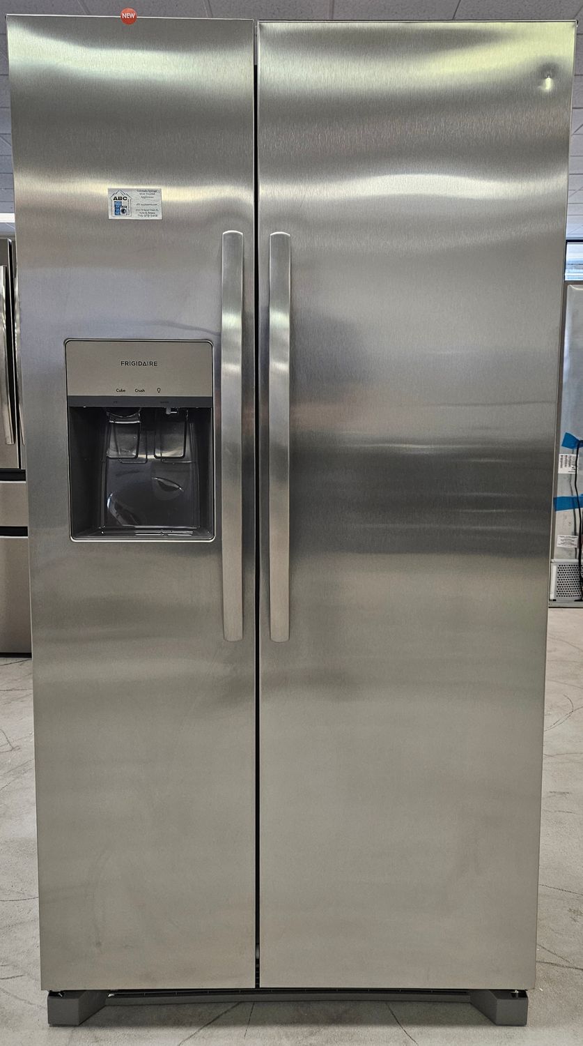 NEW! 26 cu.ft. Frigidaire Side-by-Side Refrigerator in Stainless Steel