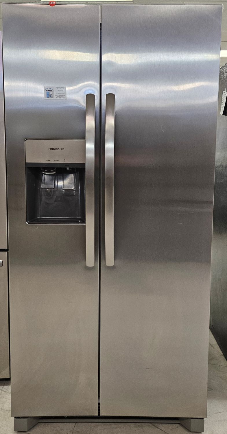NEW! 22cu.ft. Frigidaire 33" Side-by-Side Refrigerator in Stainless Steel