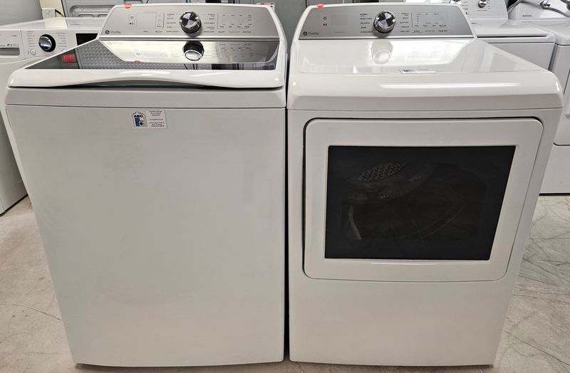 NEW! GE Profile Top Load Washer (4.9cu.ft.) &amp; Large Capacity Electric Dryer (7.4cu.ft.)