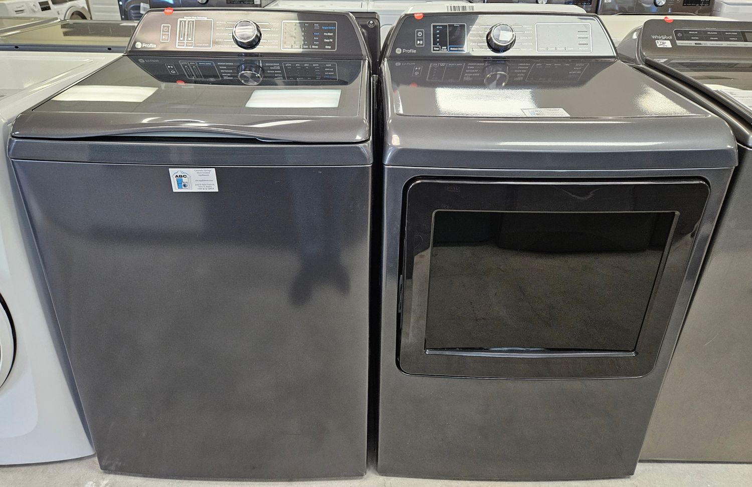 NEW! GE Profile Top Load Washer (5.4cu.ft.) &amp; Large Capacity Electric Dryer (7.4cu.ft.)