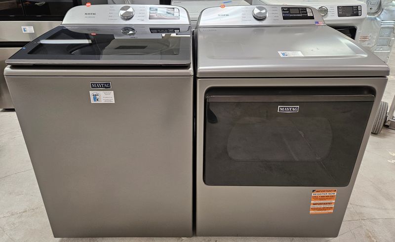 NEW! Maytag Top Load Impeller Washer (5.3cu.ft.) &amp; Large Capacity Electric Dryer (7.4cu.ft.)