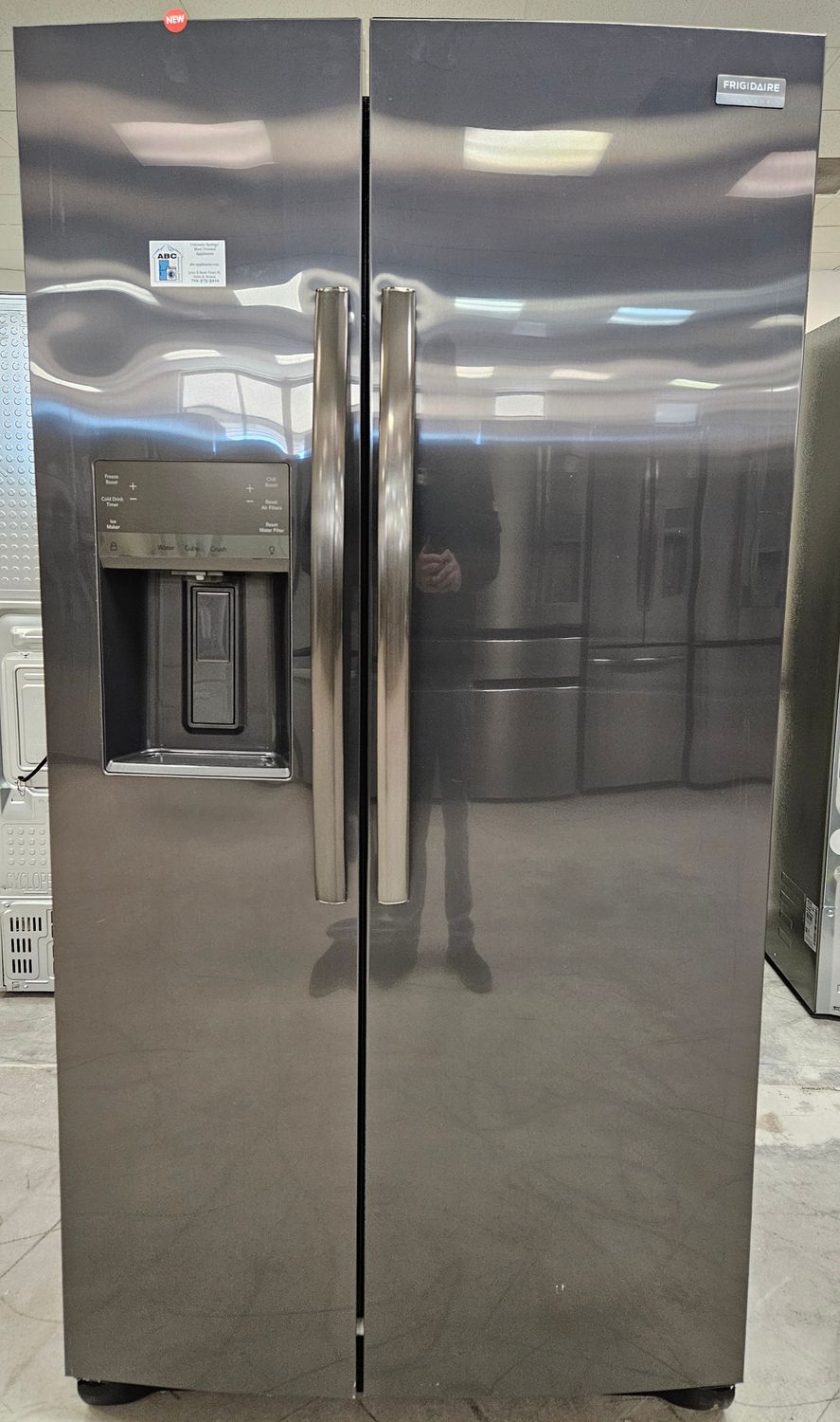 NEW! 26 cu.ft. Frigidaire Gallery Side-by-Side Refrigerator in Black Stainless Steel