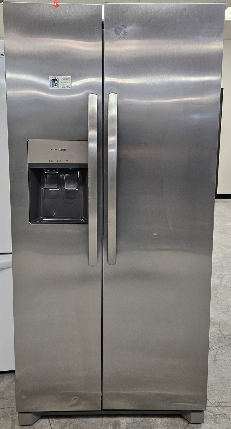 NEW! 22cu.ft. Frigidaire 33" Side-by-Side Refrigerator in Stainless Steel