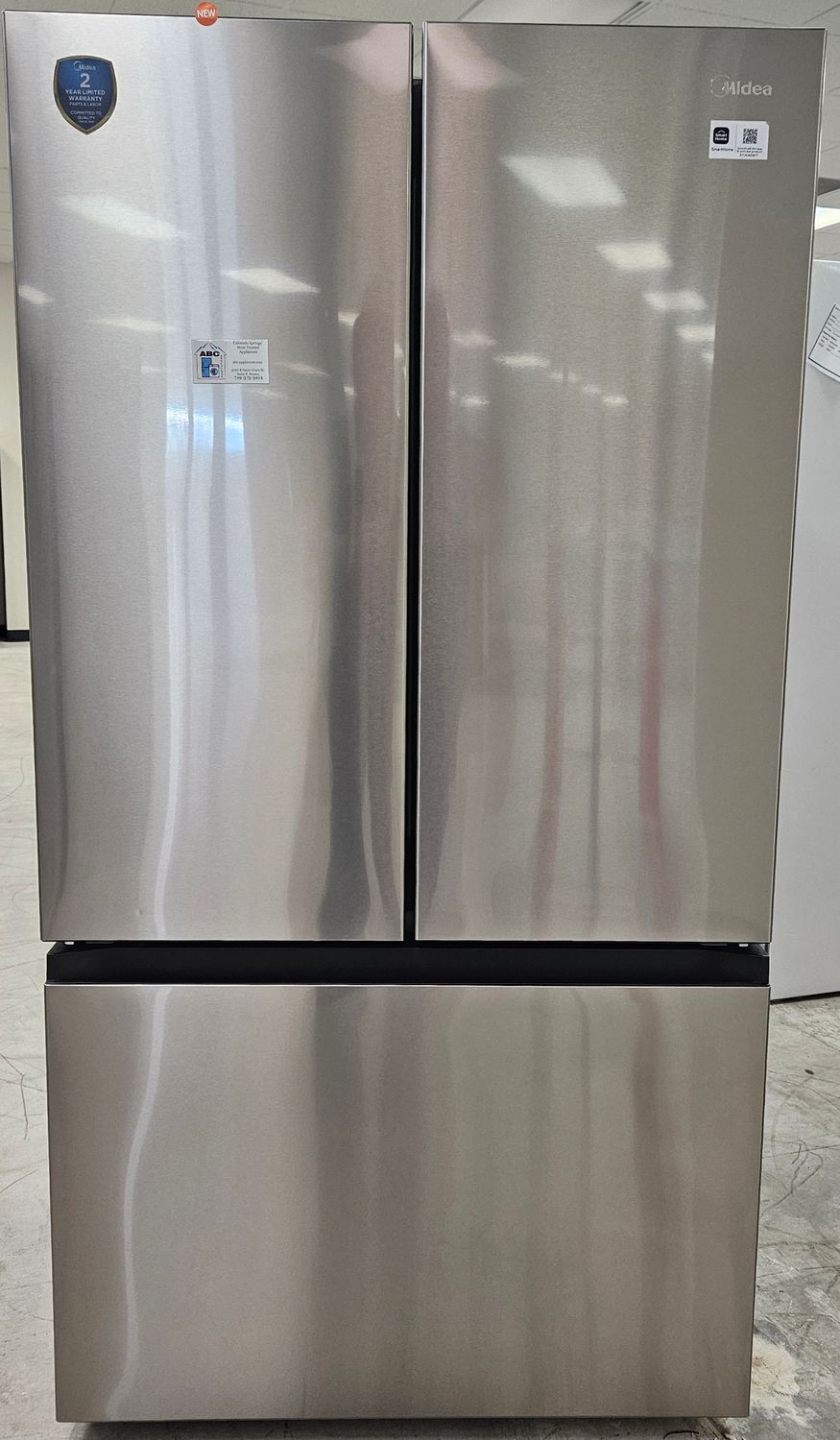 NEW! 27cu.ft. Midea Counter-Depth French Door Refrigerator in Stainless Steel