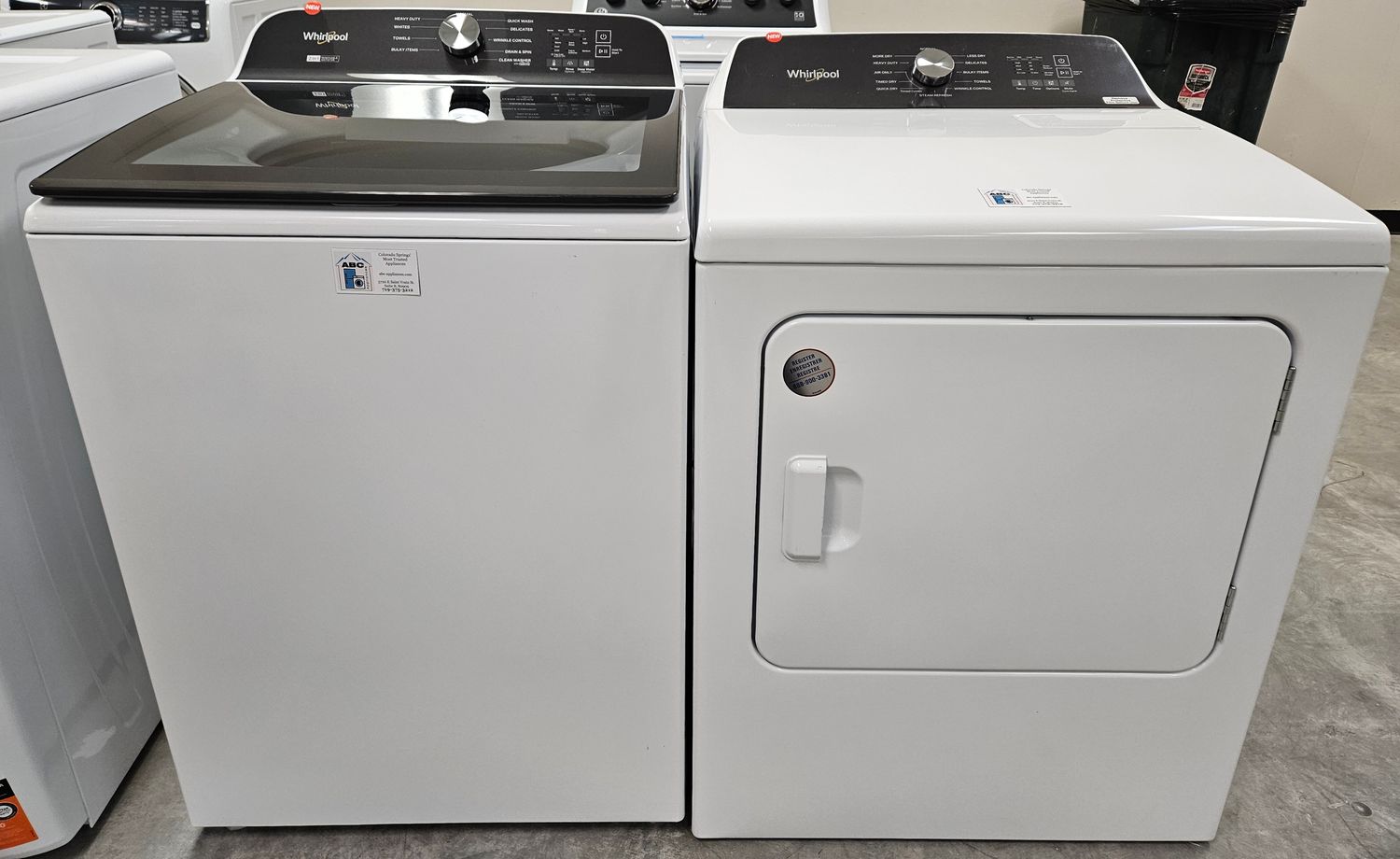 NEW! Whirlpool Top Load Washer (5.3cu.ft.) &amp; Large Capacity Electric Dryer (7.0cu.ft.)