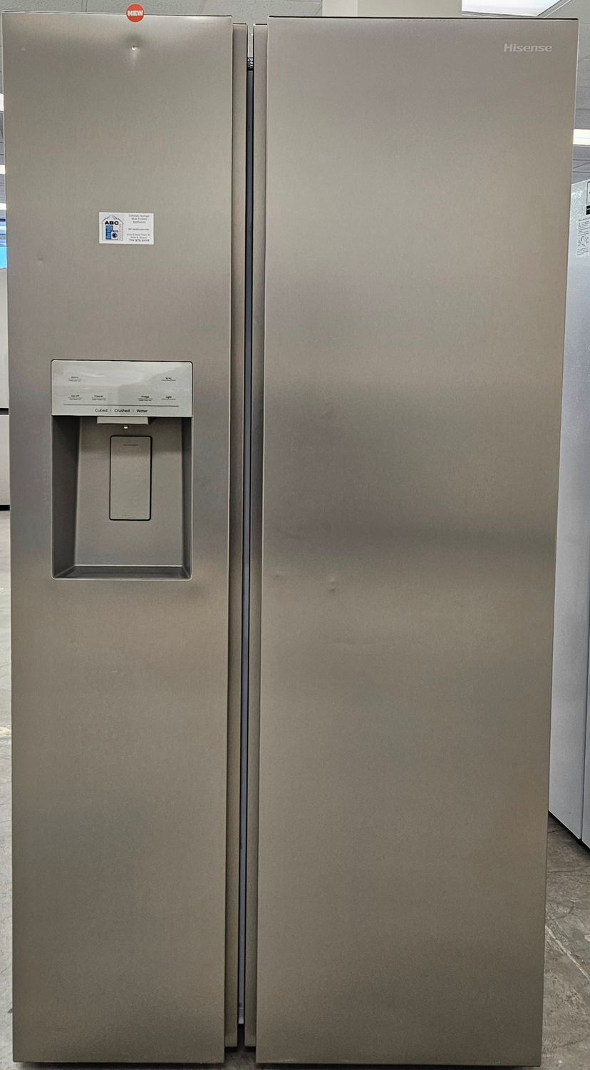 NEW! 29.1cu.ft. HiSense Side-by-Side Refrigerator in Stainless Steel