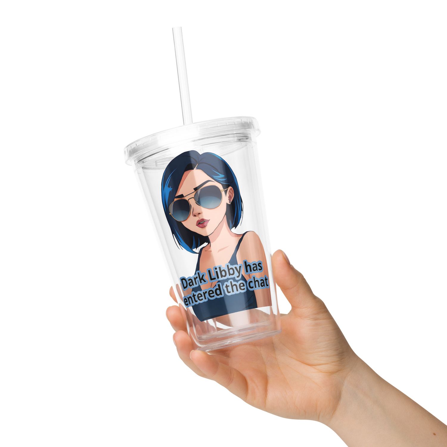 Clear plastic tumbler
