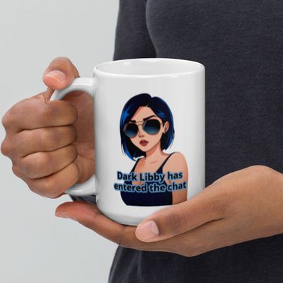 Double Dark Libby White glossy mug