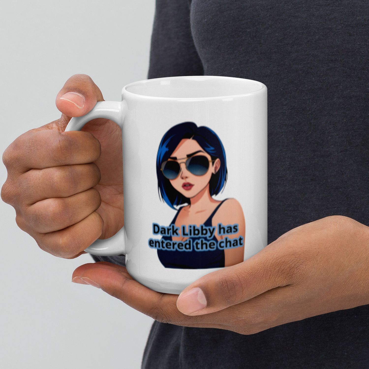 Double Dark Libby White glossy mug