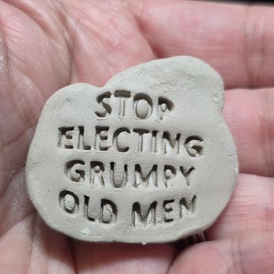 Stop Electing Grumpy Old Men - not a pumpkin rock