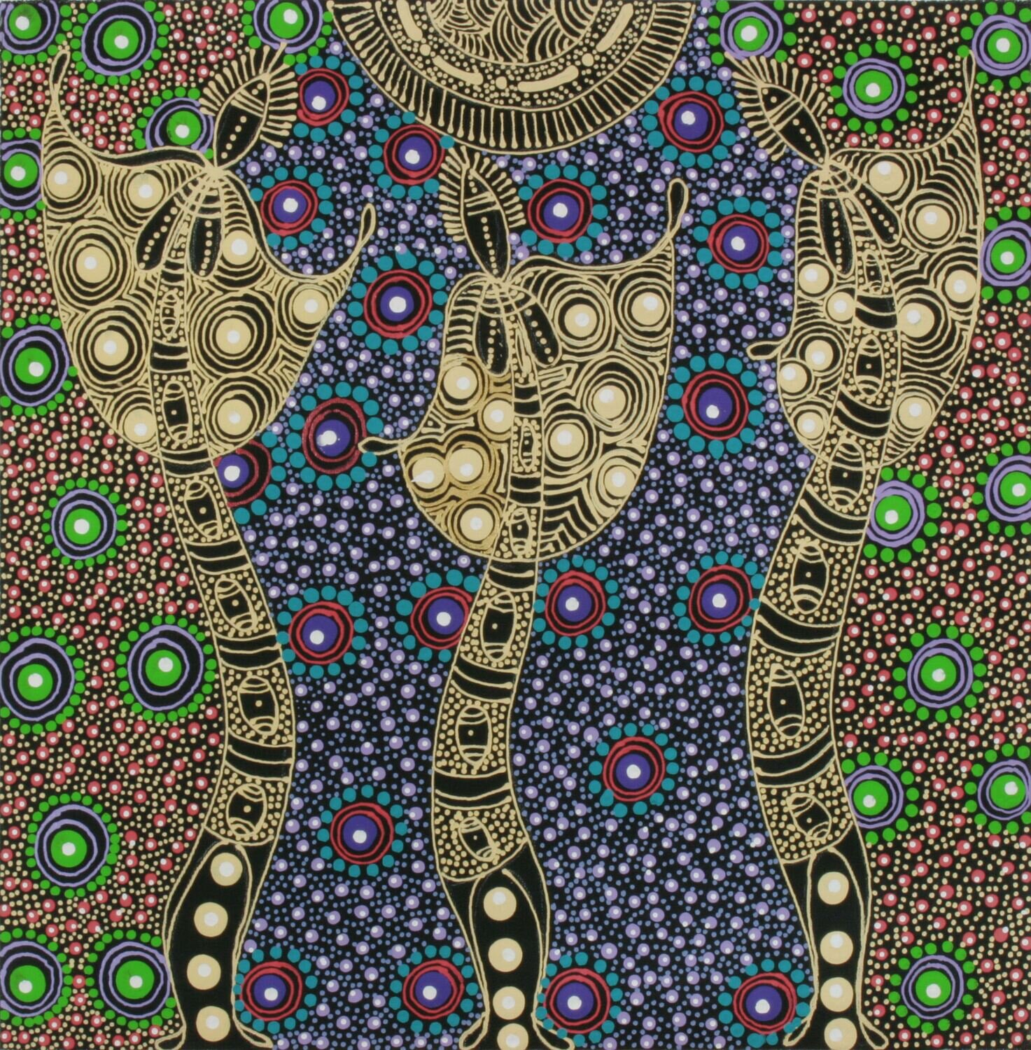 Dreamtime Sisters, 2009 by  Colleen Wallace Nungarrayi 44x44cm 11092CW