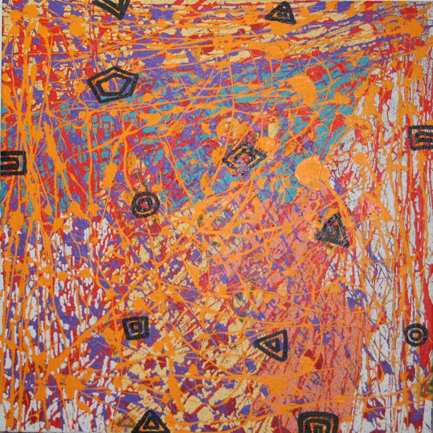 Wildflowers and Fox Holes, 2008 by Jeannie Nakamarra Daniels 91x91cm Cat 13729JD