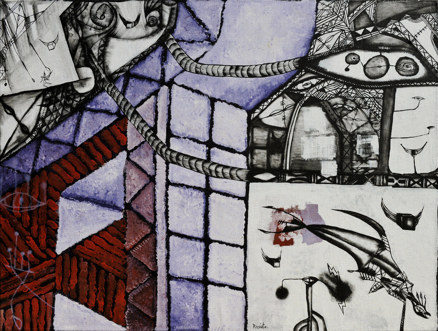 Primal Survival 2006 by Rusiate Lali 91x122cm