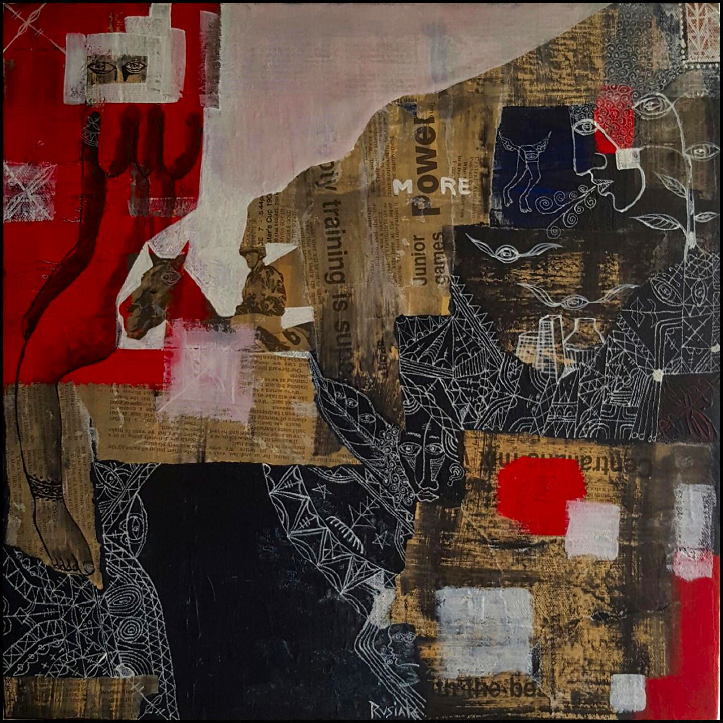 Horse Rider, 2006 by Rusiate Lali,  40x40cm