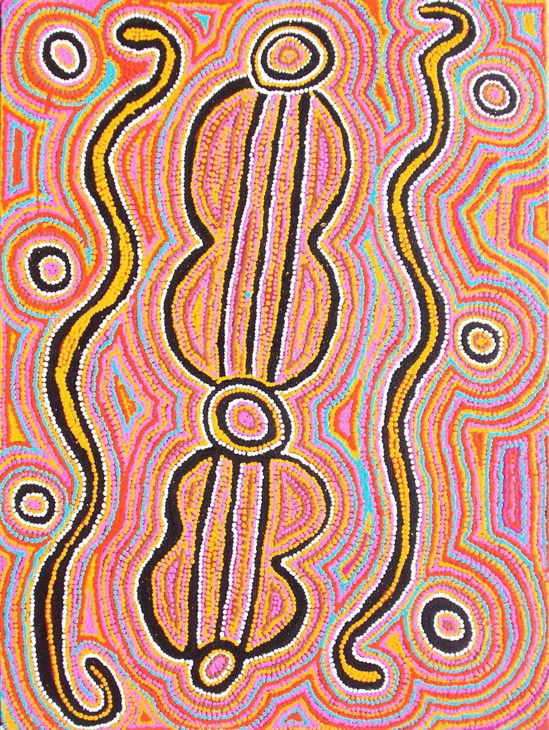 Water and Wanampi Snake Dreaming, 2007 by Jorna Nelson Napurrurla
122x91cm