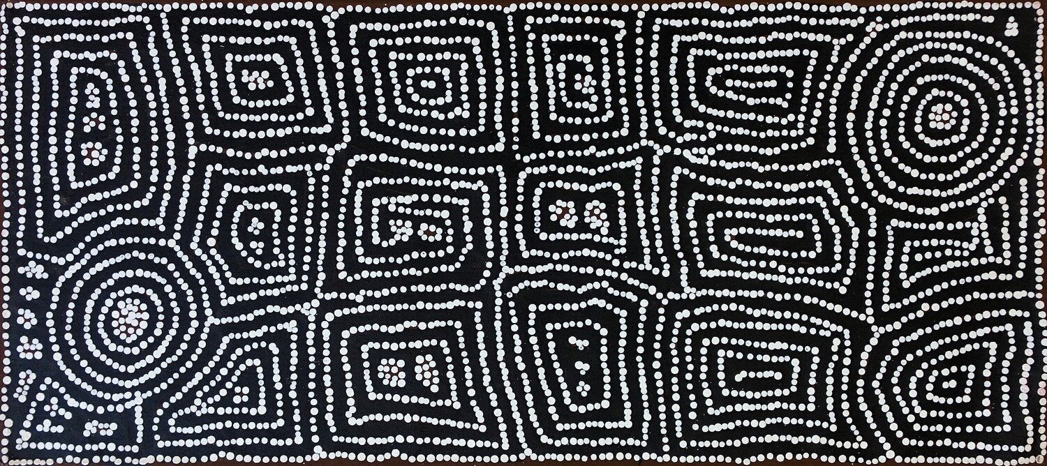Tingari Cycle (2006) by Barney Campbell Tjakamarra 91x41cm Cat 9545BC