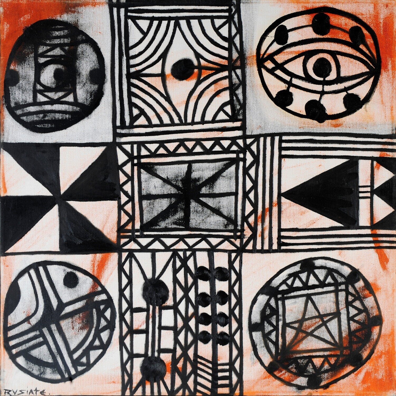 Navigating by the stars (2003) by Rusiate Lali 51x51cm