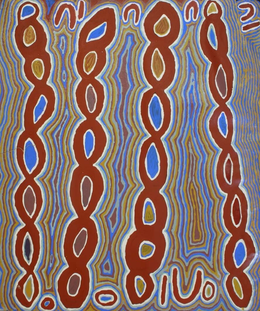 Ngalyipi Jukurrpa (Climbing Vine) by Betsy Napangardi Lewis 91x91cm