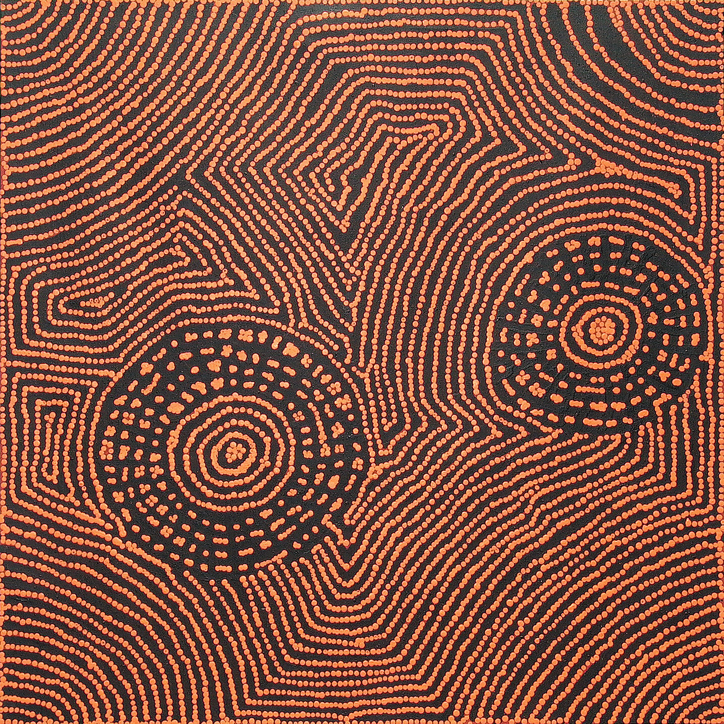 Tingari Cycle (2005) by Barney Campbell Tjakamarra 91x91cm Cat 9457BC