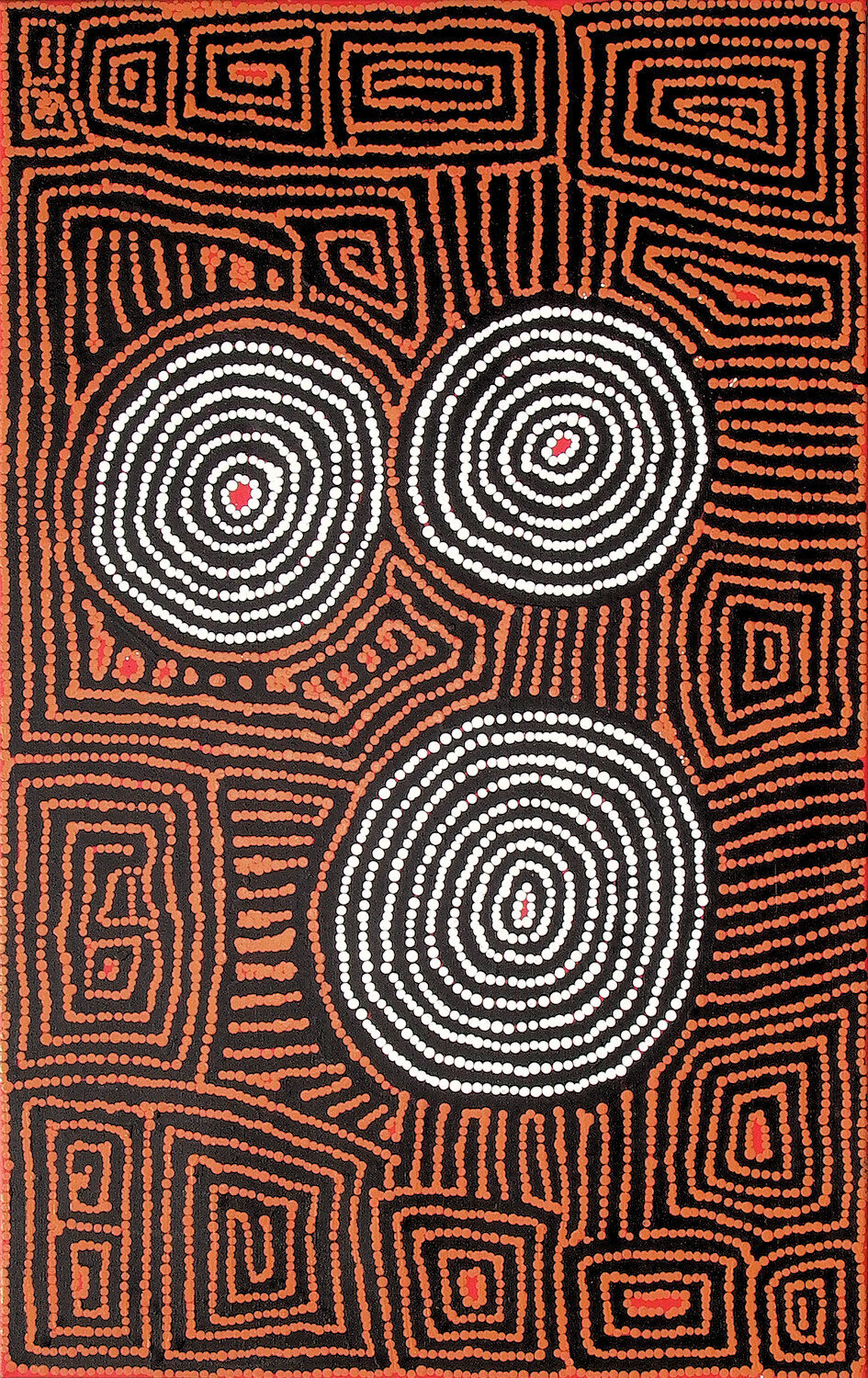 Tingari Cycle (2005) by Barney Campbell Tjakamarra 76x122cm Cat 9287BC
