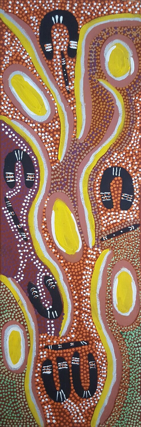 Poison Land by Margaret Kemarre Turner, OAM 90x30cm 14335MT Poison Land by Margaret Kemarre Turner, OAM 90x30cm 14335MT