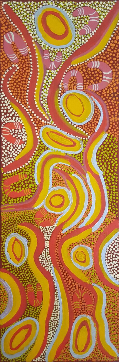Keeping the land clean  by Margaret Kemarre Turner, OAM 90x31cm Cat 14336MT