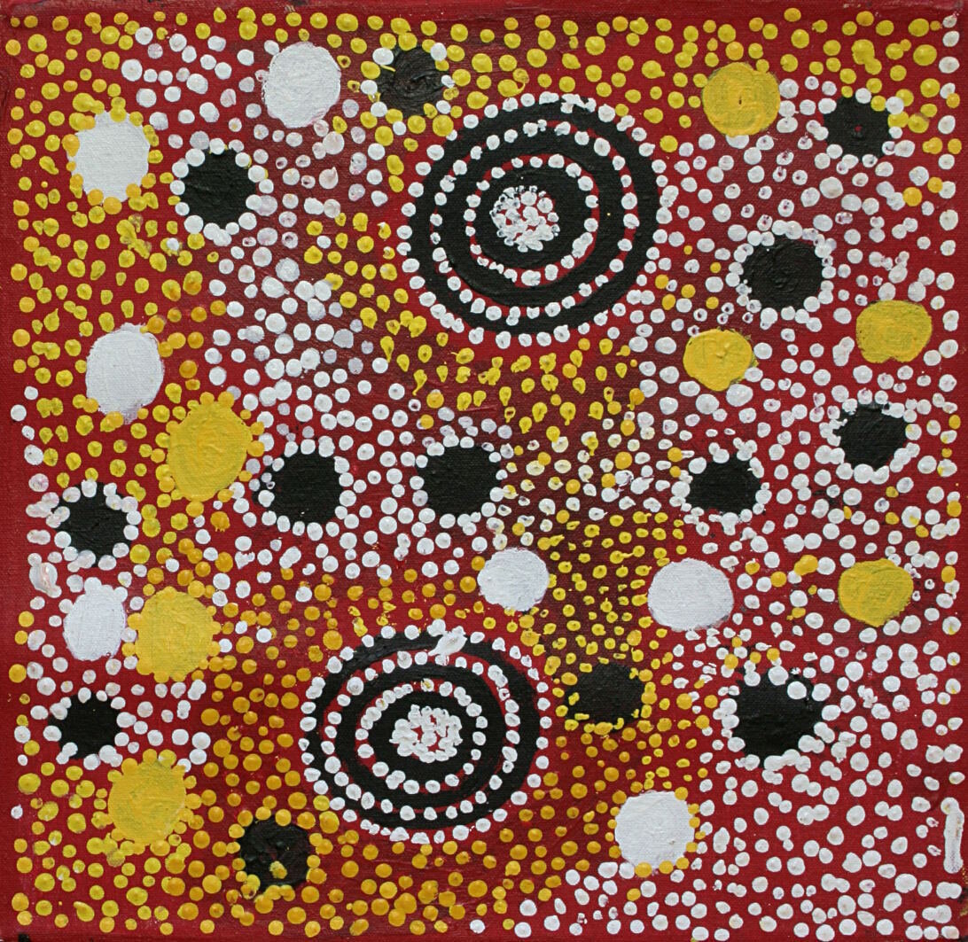 Yanjirlpirri Jukurrpa by Paddy Japaljarri Sims, 30x30cm