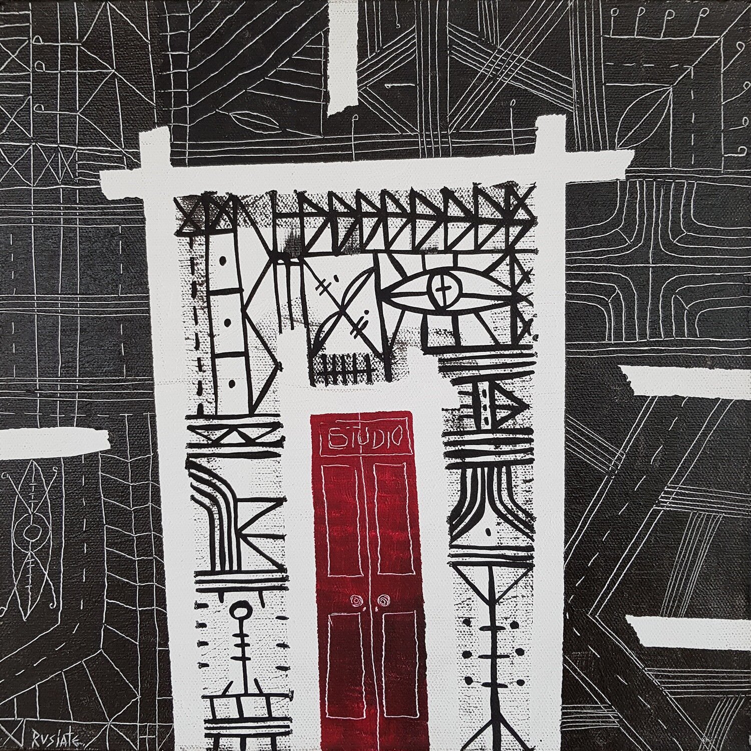 The Studio - Protection Series (2006)  by Rusiate Lali 30x30cm