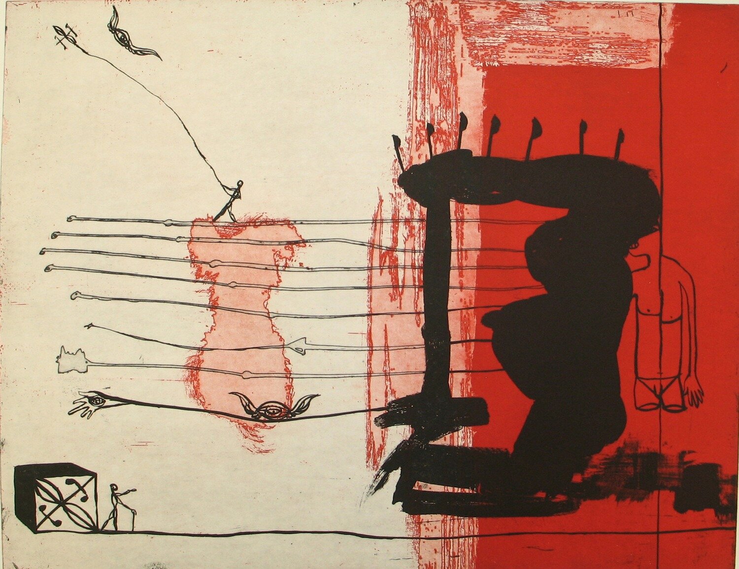 Venus and Mars limited edition etching (unframed) by Rusiate Lali