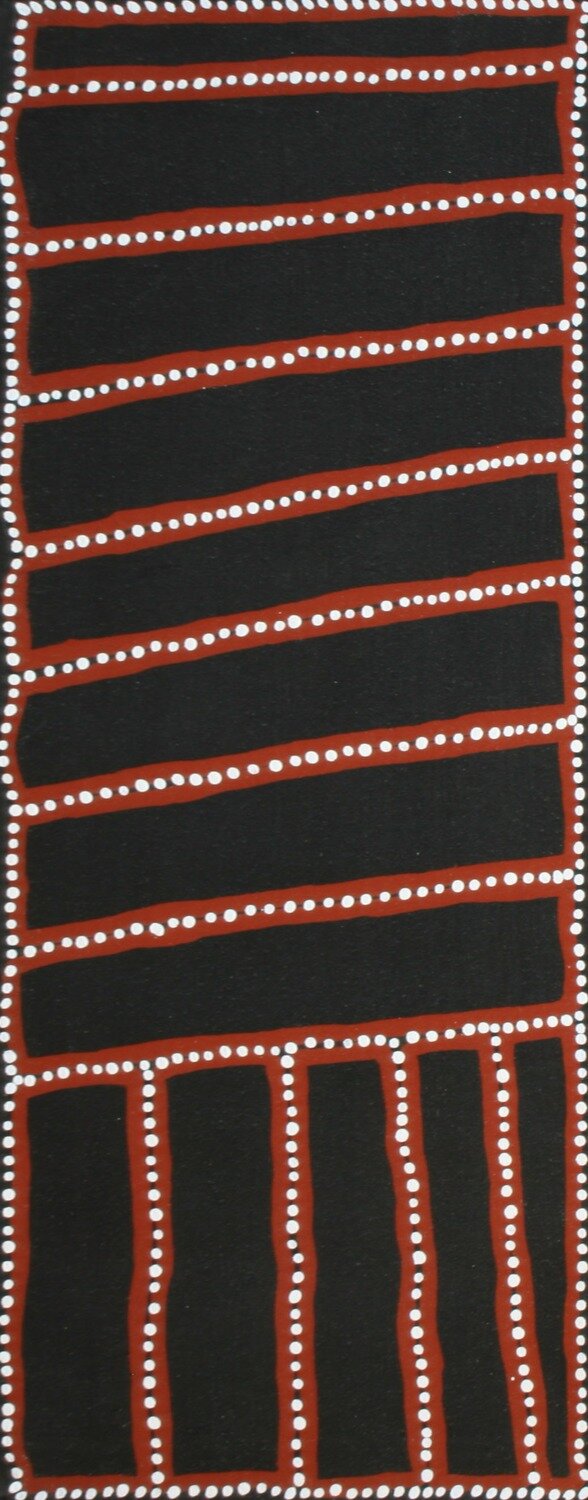Lake MacKay, 1999 by  Walala Tjapaltjarri 130x51cm Cat 3617WT