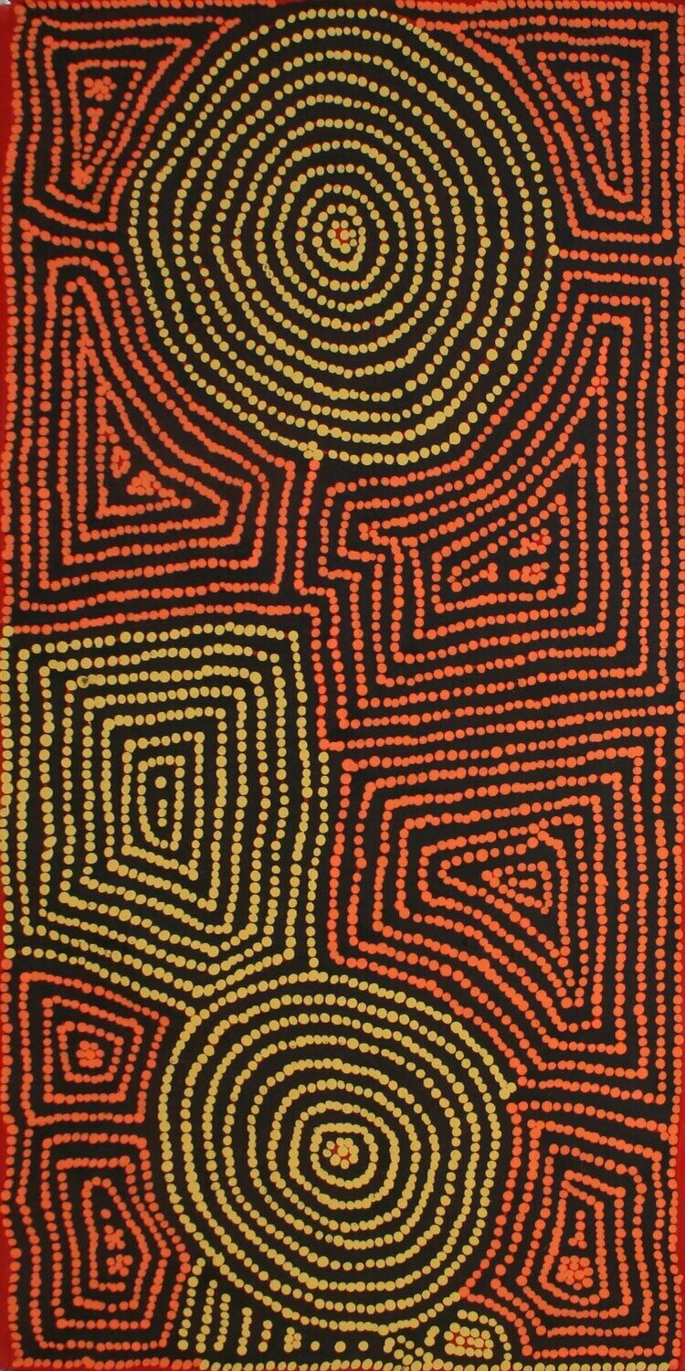 Tingari Cycle 2005 by Barney Campbell Tjakamarra
91x61cm Cat 9366BC