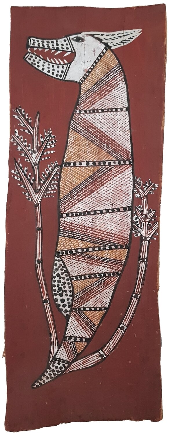 Ngalyod, 2001 by Paul Namarinjmak  Nabulumo 49x17cm