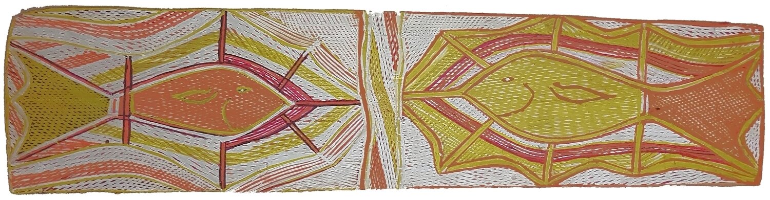 Untitled, 1993 Bark Painting by Buthimang Khurrkay, 74x18cm 14389BD