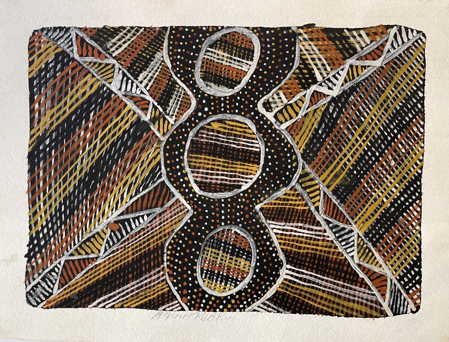 Crocodile Dance by Aquin Pikakui, 29x38cm