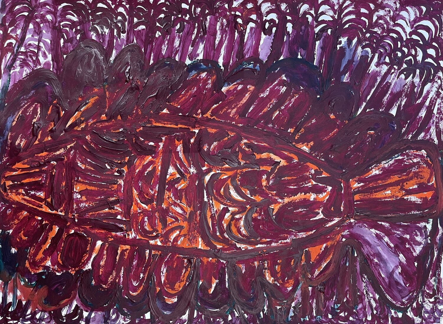 Martuwarra 2008 by Sonia Kurarra, Arches Paper, 76x56cm