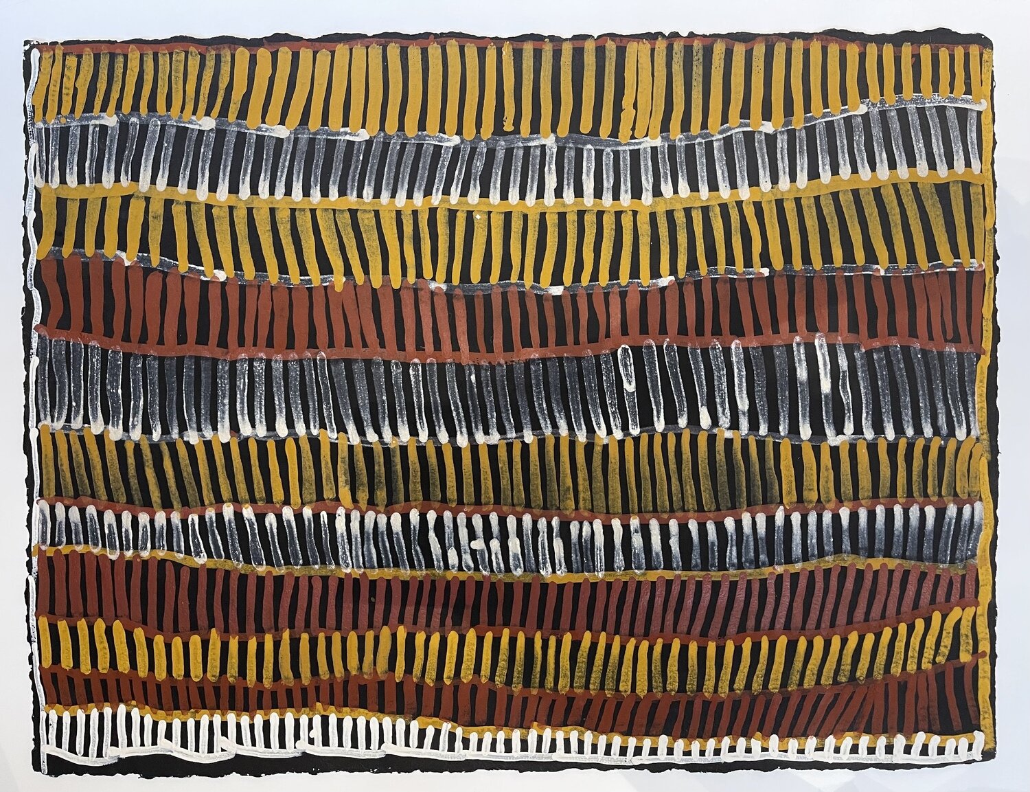 Crocodile Dance 2005 by Freda Warlapinni, Arches Paper, 58x77cm