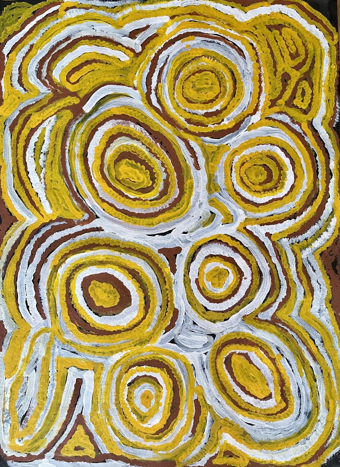 Woman Rockhole by Inkitjili Nampitjinpa,  Arches Paper, 56x76cm