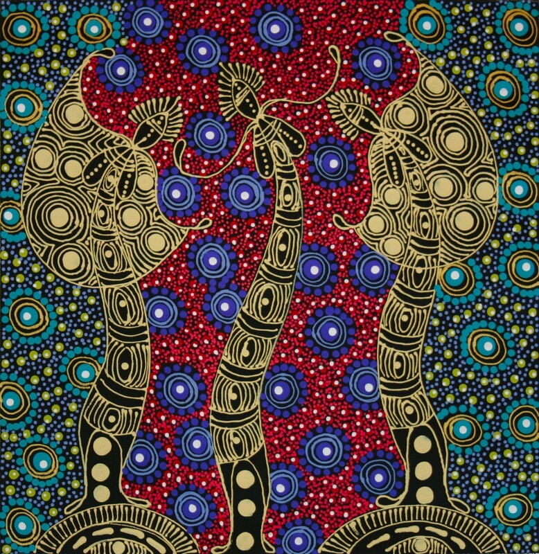 Dreamtime Sisters by  Colleen Wallace Nungarrayi 44x44cm 11094CW