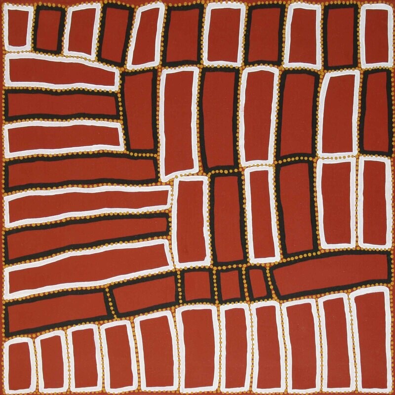 Tingari Cycle, 1999 by  Walala Tjapaltjarri, 92x92cm Cat 4106WT