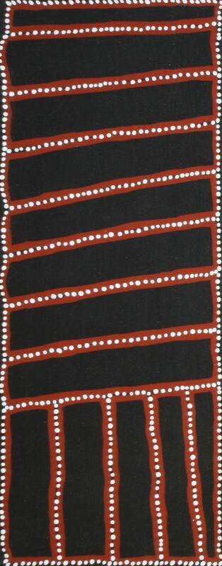 Lake MacKay, 1999 by  Walala Tjapaltjarri 130x51cm Cat 3617WT