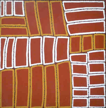 Tingari Cycle, 1999 by  Walala Tjapaltjarri, 92x92cm, 3774WT
