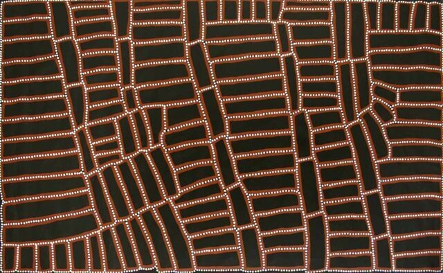 Tingari Cycle, 2000 by  Walala Tjapaltjarri, 130x210cm Cat 5276WT