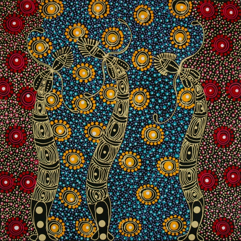 Dreamtime Sisters, 2009 by  Colleen Wallace Nungarrayi 44x44cm 11093CW