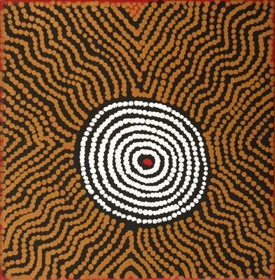 Tingari Cycle, 2005 by Barney Campbell Tjakamarra 61x61cm Cat 9020BC