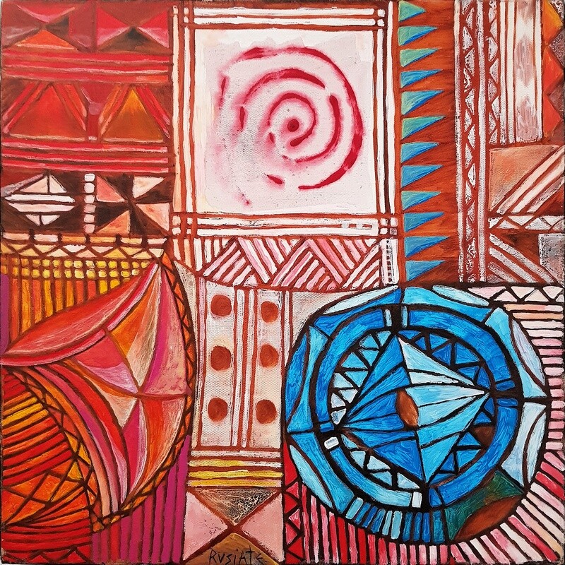 Touching Earth Series 3 (2003) by Rusiate Lali 51x51cm Cat 8149RL