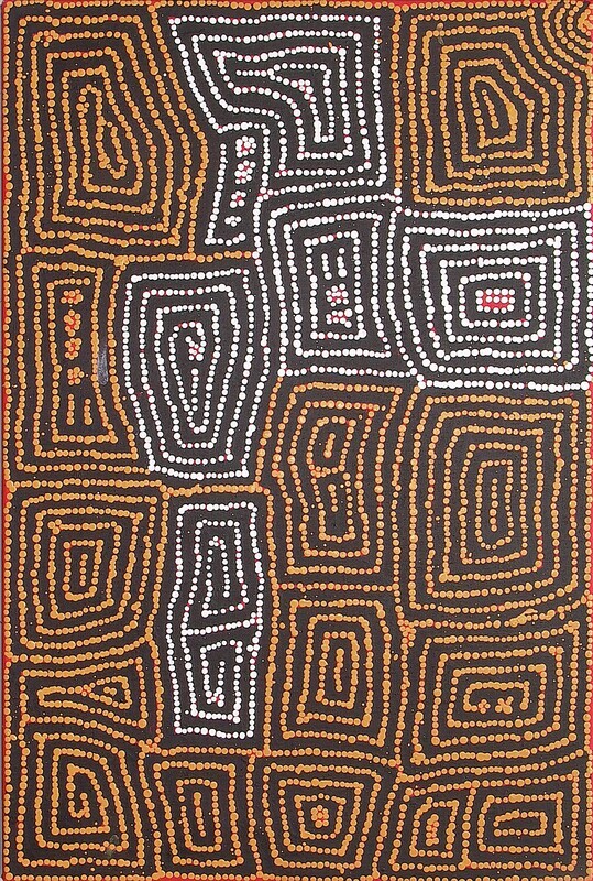 Malliera Initiation by Barney Campbell Tjakamarra 91x61cm
