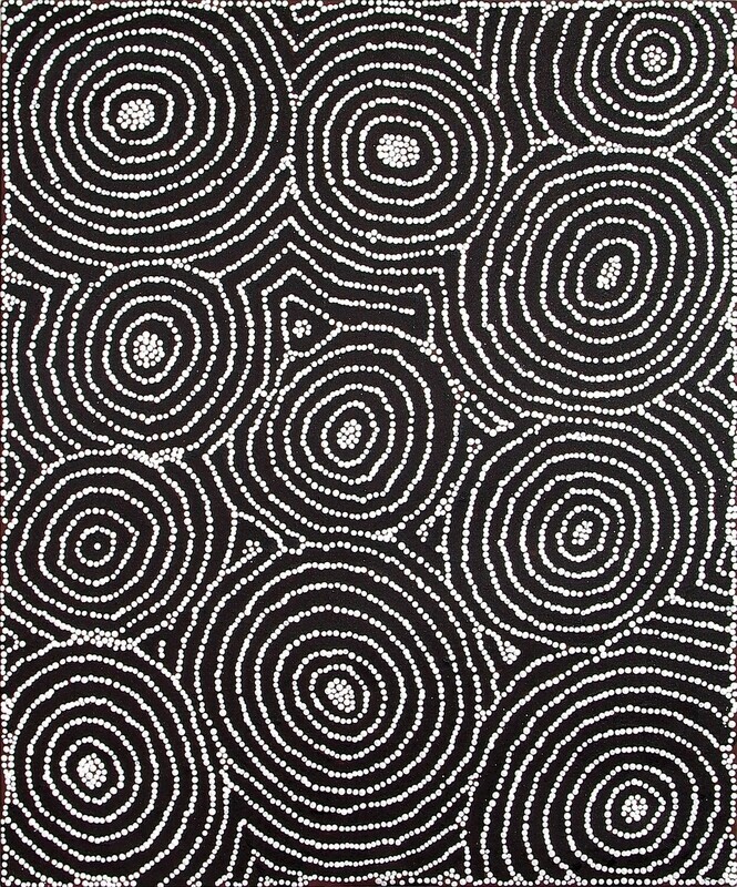 Malliera Ceremony by Barney Campbell Tjakamarra 91x76cm